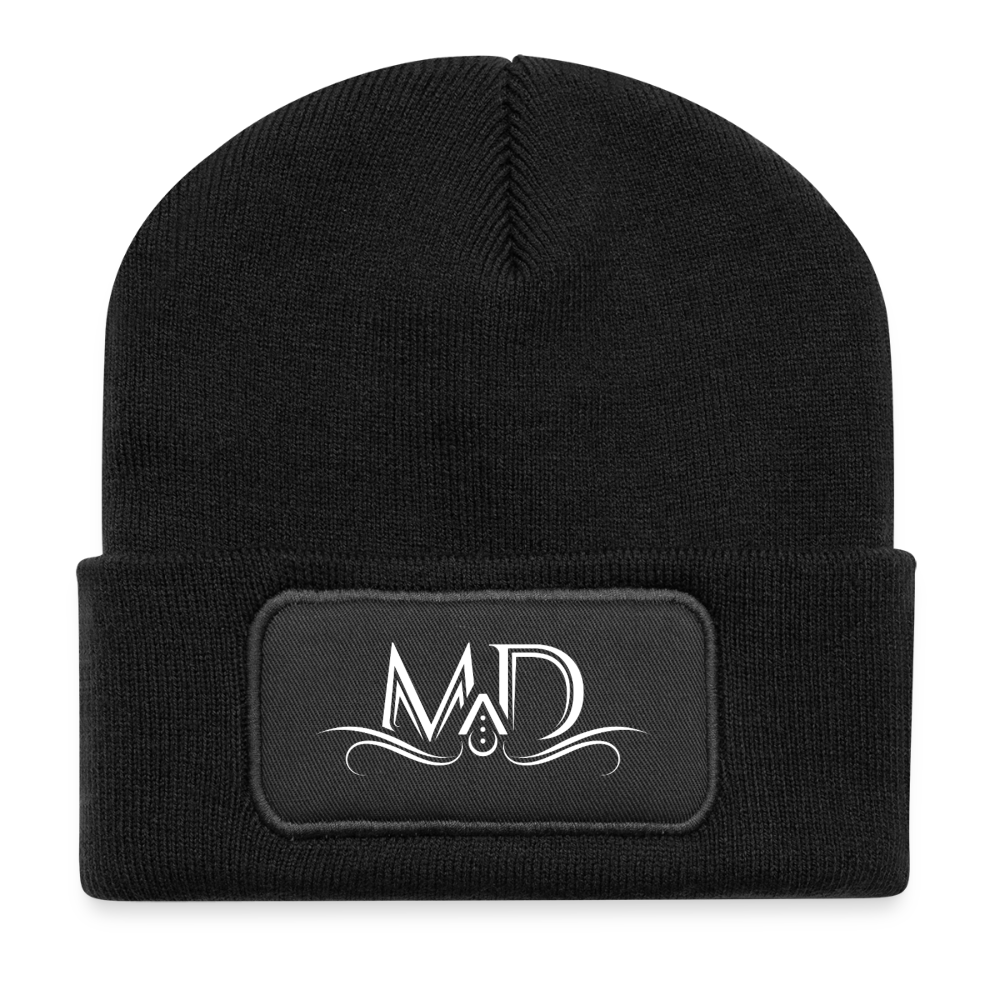 Morning After Dark – "MAD Signature" Recycled Patch Beanie - black